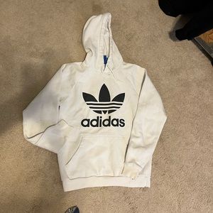 Adidas White Trefoil Hoodie (size: M)